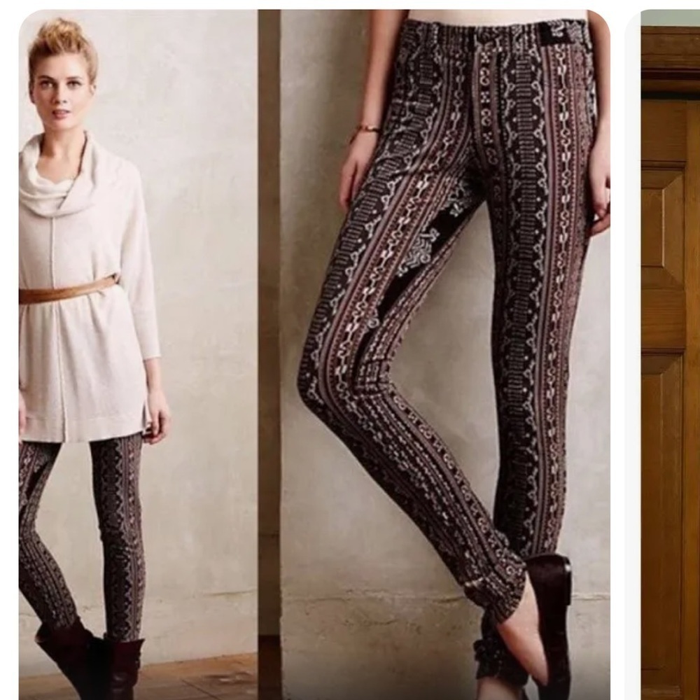 Pilcro and the Letterpress Anthropologie Aztec Print Cord Pants. Size 27. P8/A